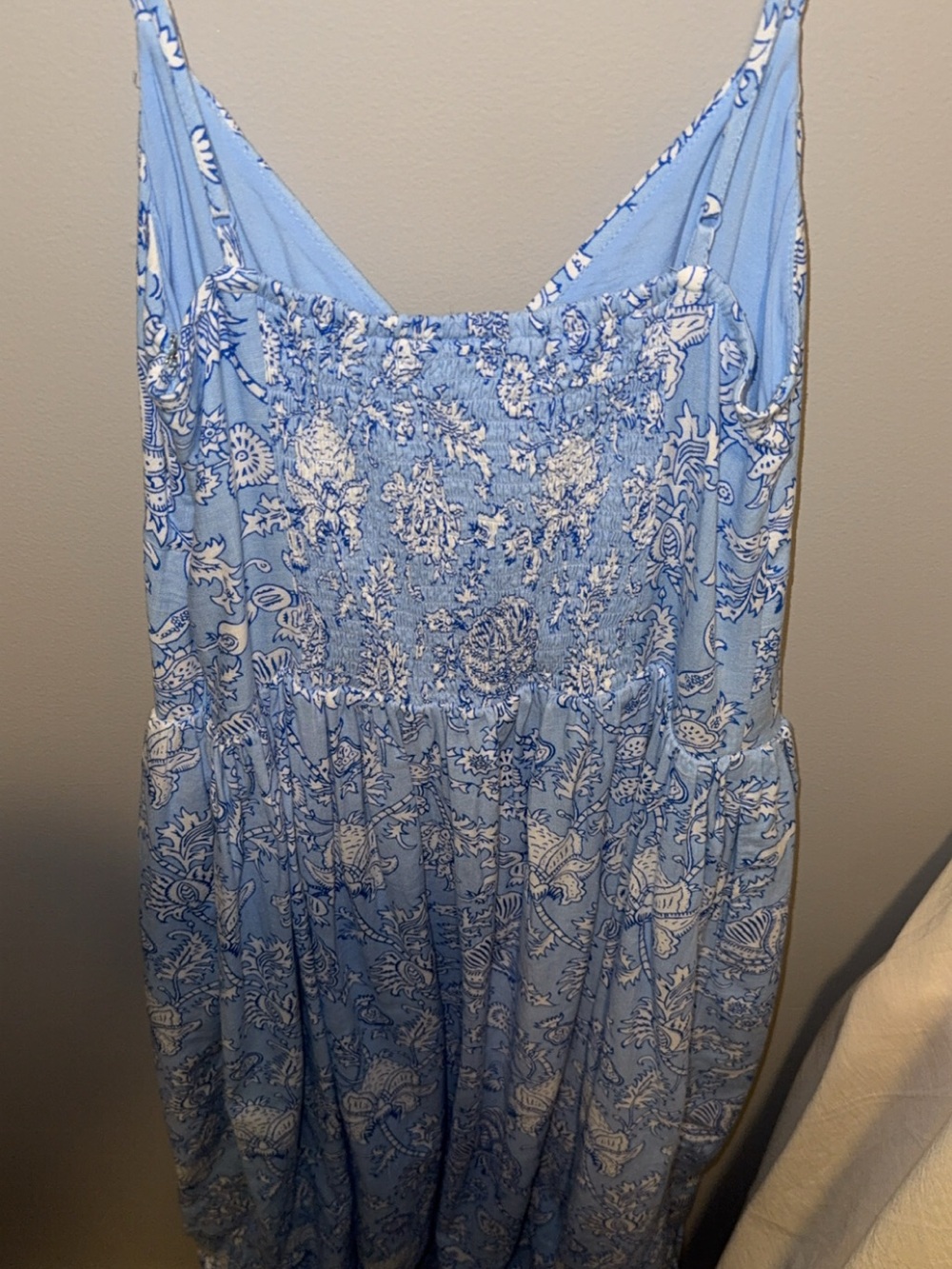 Roller Rabbit Sky Blue & White Paisley Maxi Dress